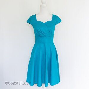 Hanpceirs Womens Dress M Retro Vintage look Rockabilly 50s Swing Pockets Cotton